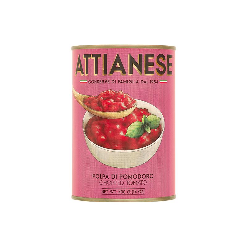 ATTIANESE Polpa di pomodoro - 400g Fruchtige Tomatenstückchen aus Italien