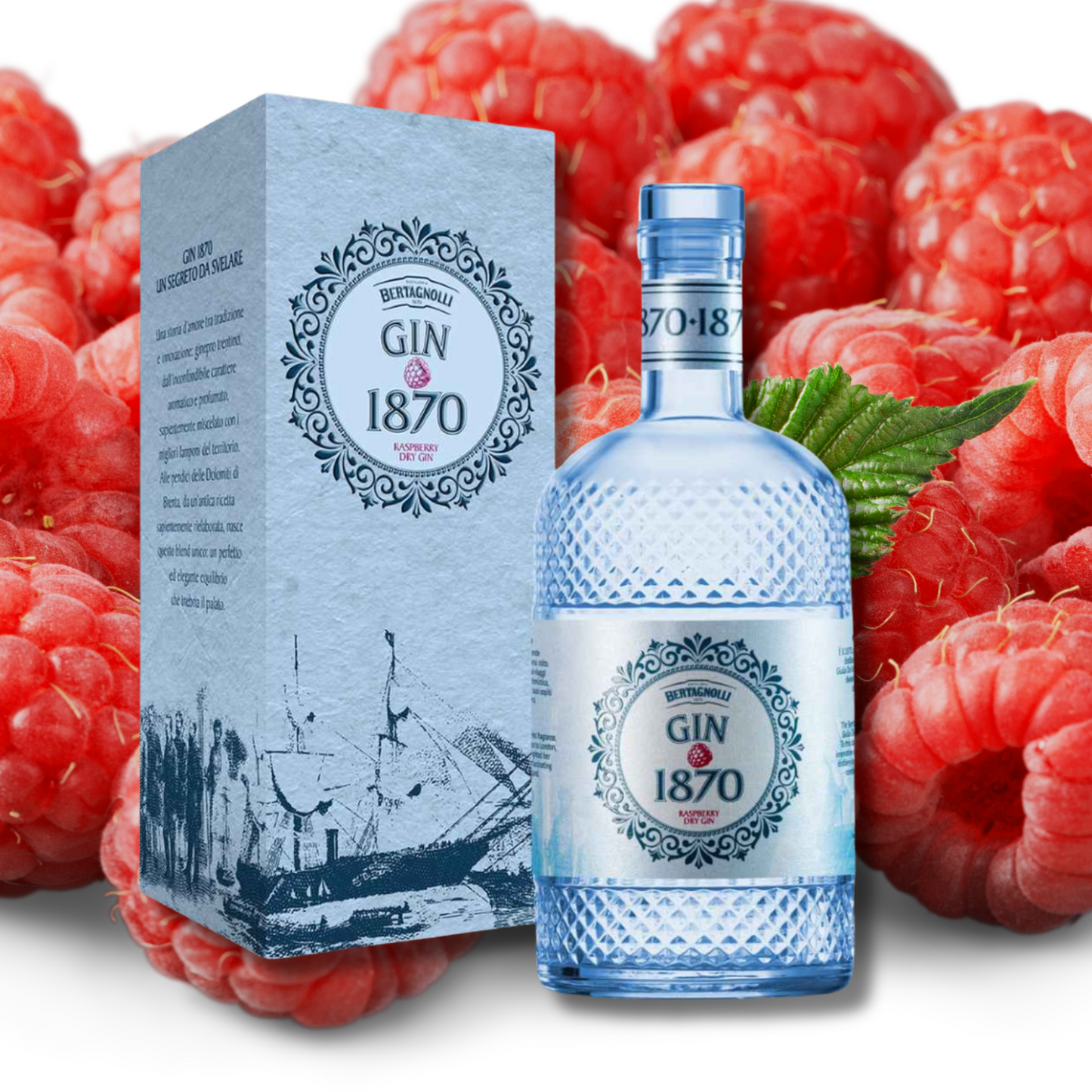 BERTAGNOLLI - Gin 1870 Raspberry und Blueberry Dry Gin - 70cl.