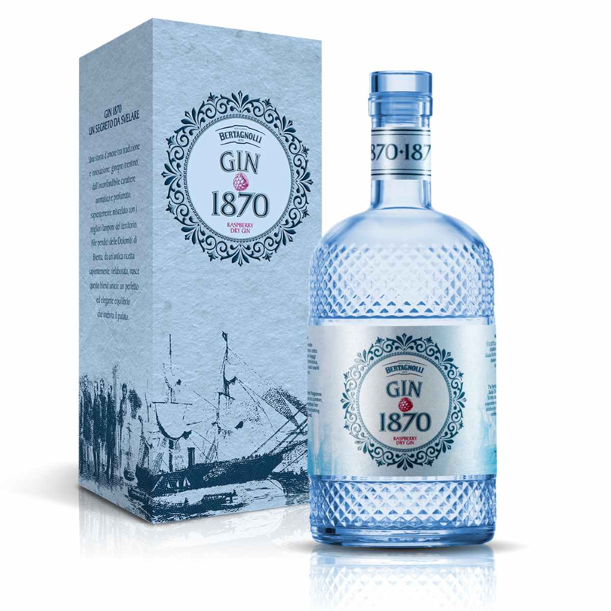 BERTAGNOLLI - Gin 1870 Raspberry und Blueberry Dry Gin - 70cl.