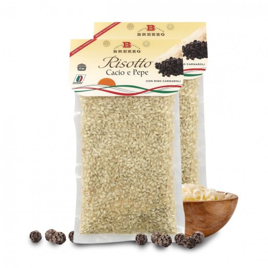 BREZZO Fertigen Risotto: Zitronen-Risotto, Piemonteser Haselnuss-Risotto und Cacio e Pepe-Risotto - 300g