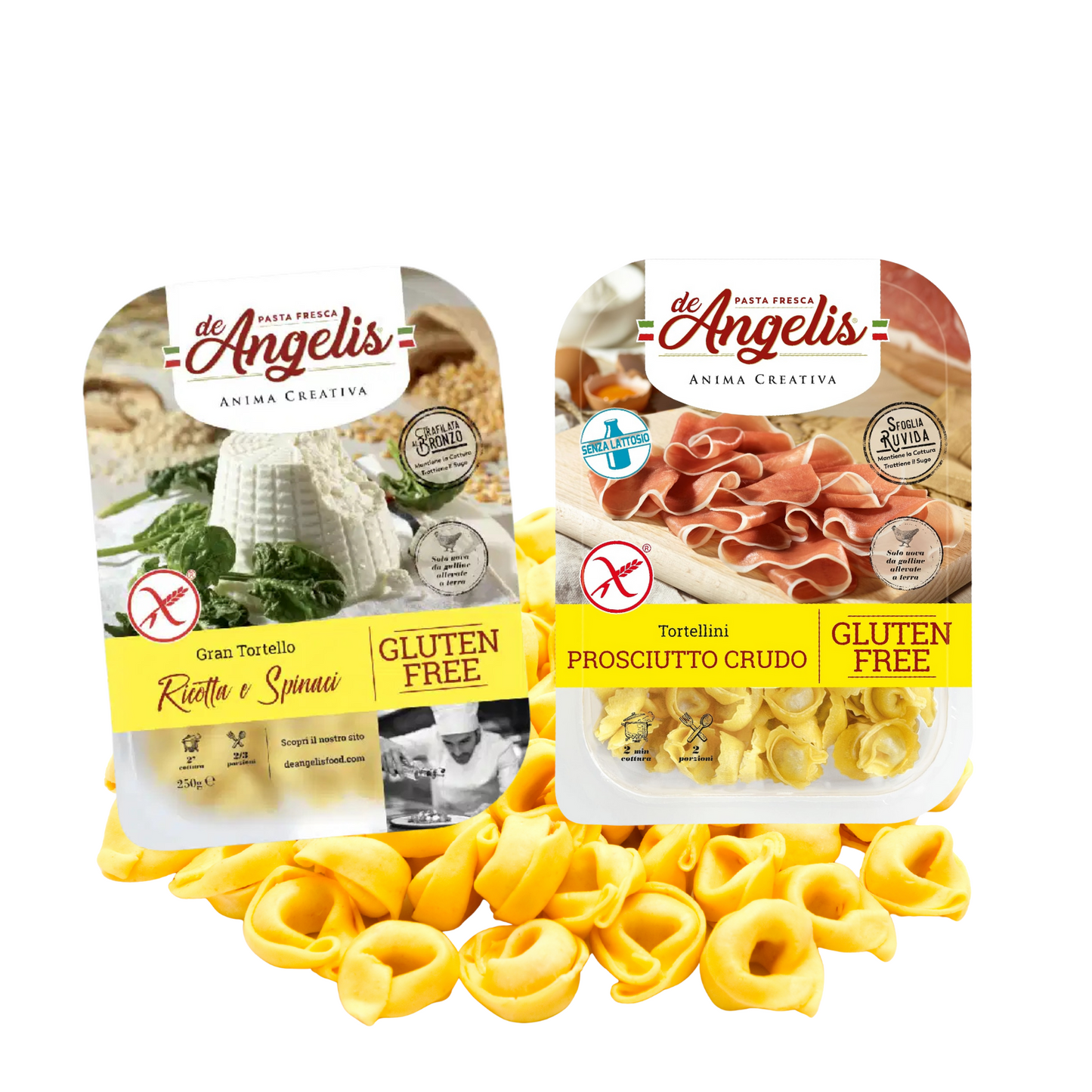 DE ANGELIS – Glutenfrei Tortellini: Spinat+Ricotta und Prosciuto Crudo- 250g