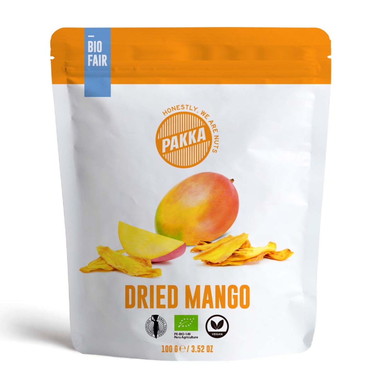 PAKKA BIO & FAIR Trockenfrüchte: Ananas, Mango, Physalis und Fruchtmix - 100g
