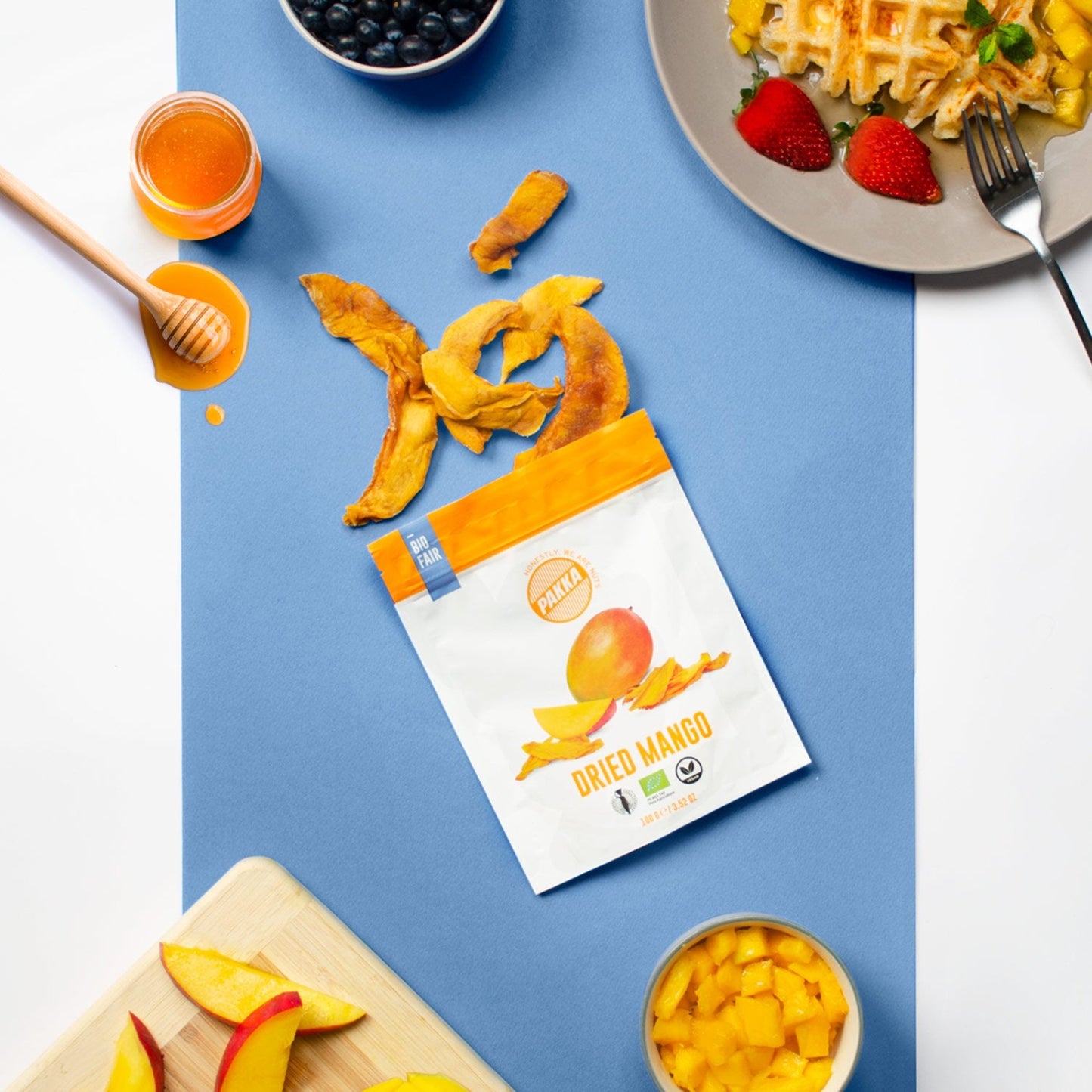 PAKKA BIO & FAIR Trockenfrüchte: Ananas, Mango, Physalis und Fruchtmix - 100g