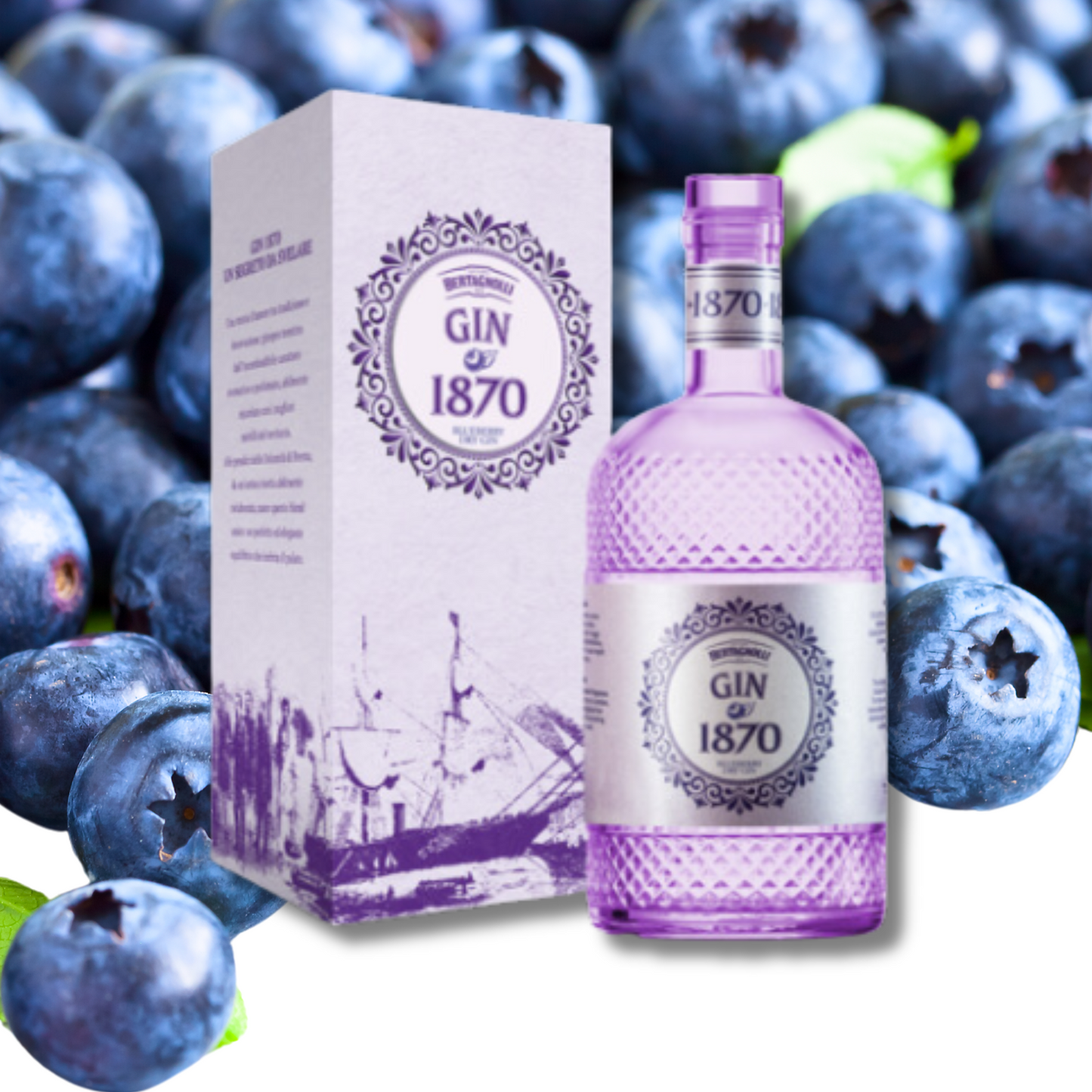BERTAGNOLLI - Gin 1870 Raspberry und Blueberry Dry Gin - 70cl.