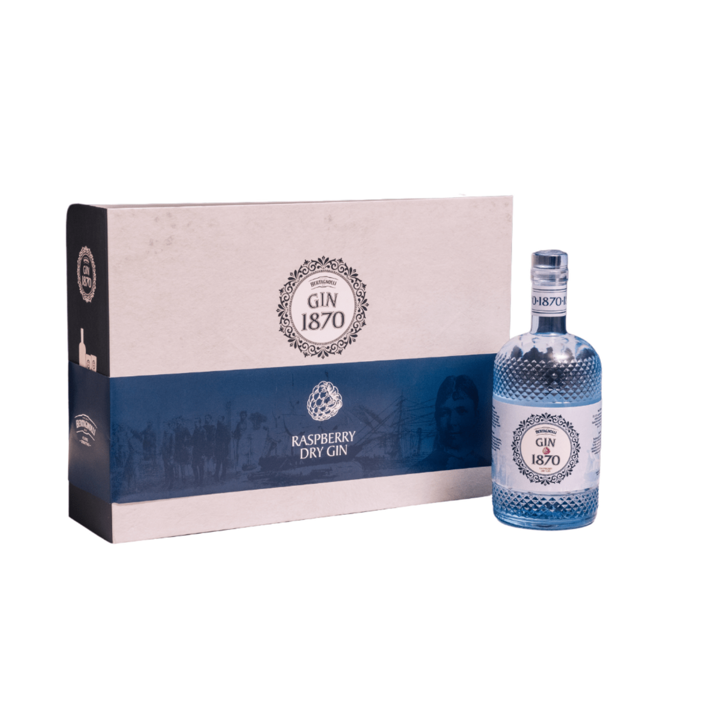 Gin1870 Raspberry Dry Gin Geschenkset mit 2 Gläsern