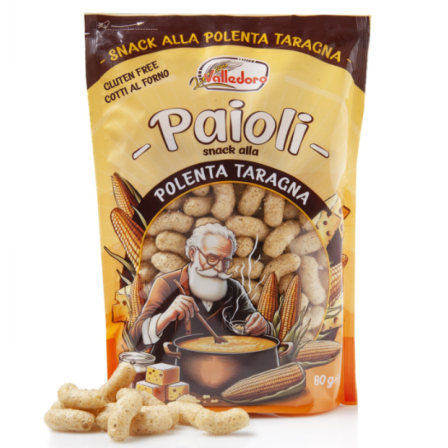 VALLEDORO Paioli Snack alla Polenta Taragna & Käsegeschmack - 80g