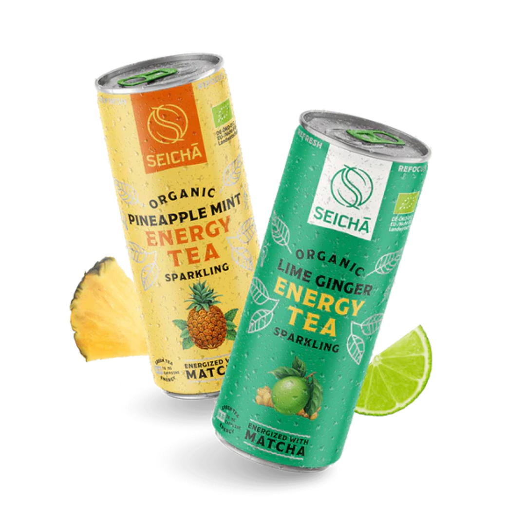 SEICHA Bio Energy Tee Dose Limette & Ingwer und Ananas & Minze - 250ml