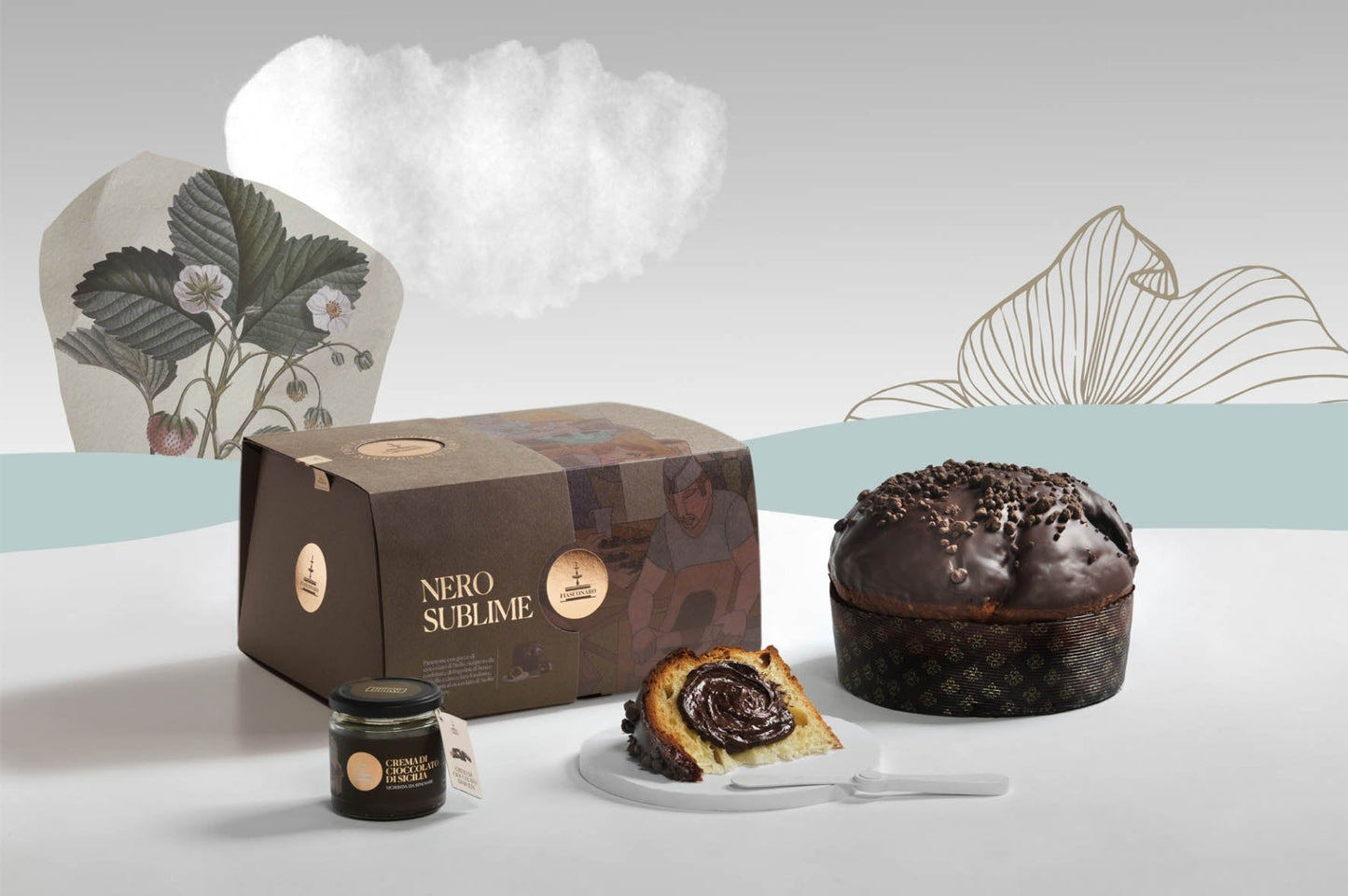 ORO NERO SUBLIME "PANETTONE CREMA NERO SUBLIME AL CIOCCOLATO DI SICILIA FIASCONARO