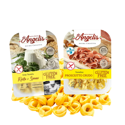DE ANGELIS – Glutenfrei Tortellini: Spinat+Ricotta und Prosciuto Crudo- 250g