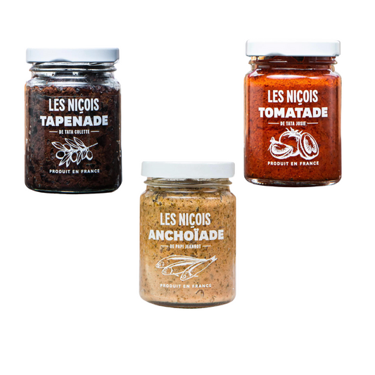 LES NIÇOIS Tata Josie Tomatade, Papi Jeannots Anchoïade, Tapenade von Tata Colette - 80g