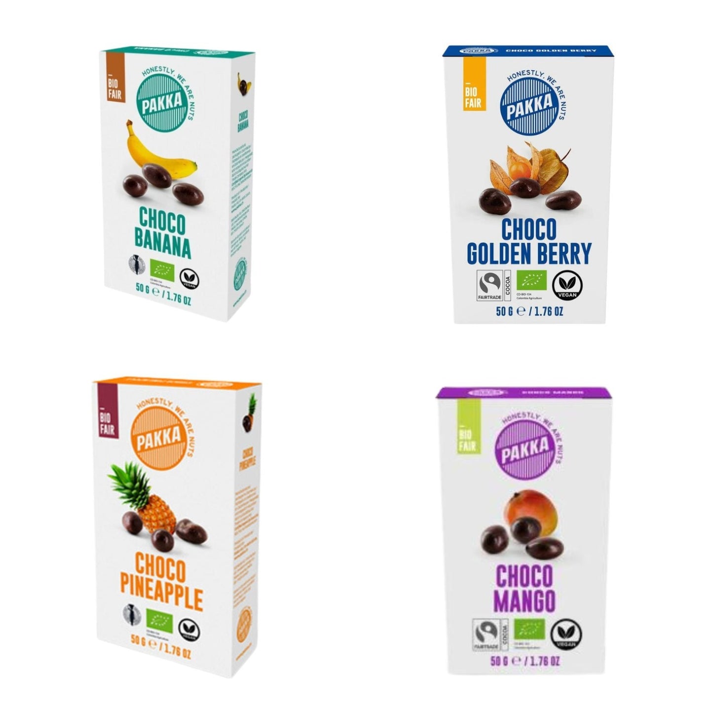 PAKKA Bio Choco Fruits - diversen Sorten - 50g