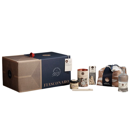 FIASCONARO :Luxus Geschenkset "Gift Box Manna" (Präsenter mit Panettone, Manna-Spezialitäten & Donum Gin)