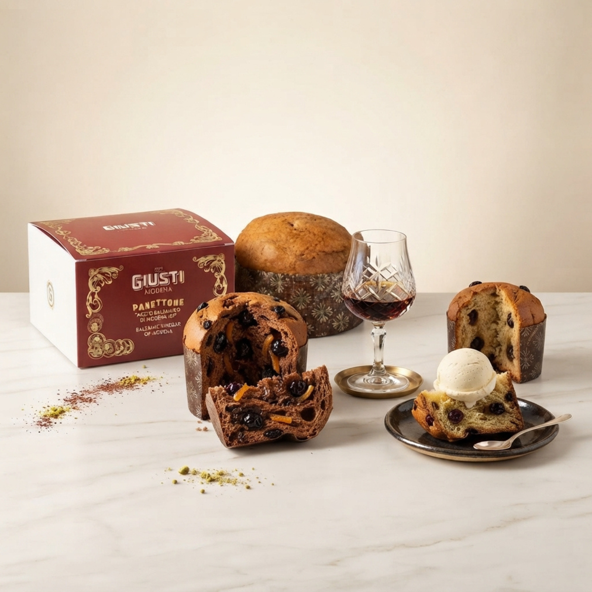 GIUSEPPE GIUSTI Panettone mit Aceto Balsamico di modena IGP 100g – Exklusive Mini-Spezialität