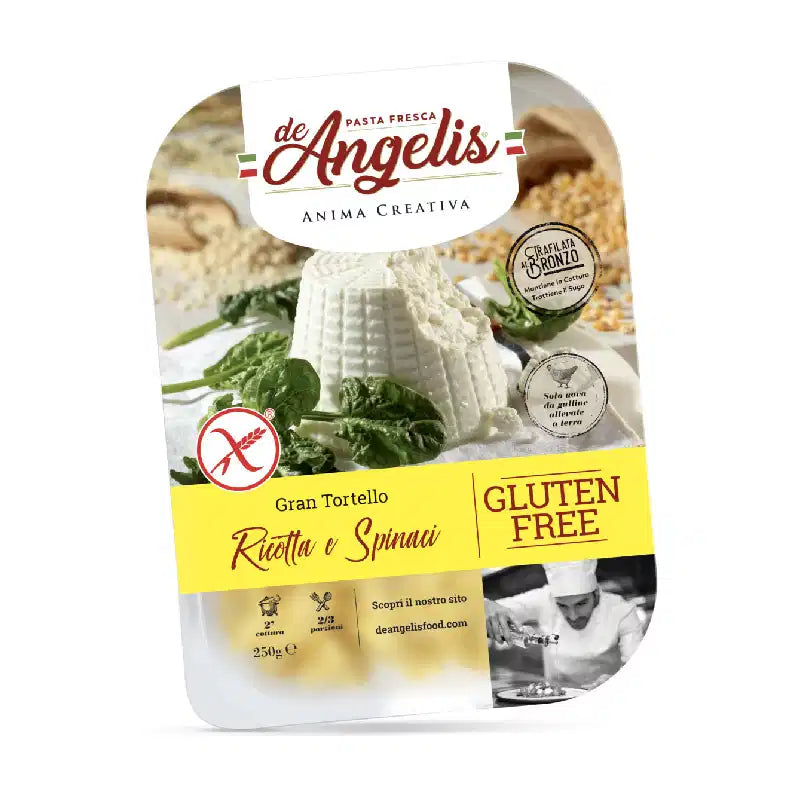DE ANGELIS – Glutenfrei Tortellini: Spinat+Ricotta und Prosciuto Crudo- 250g