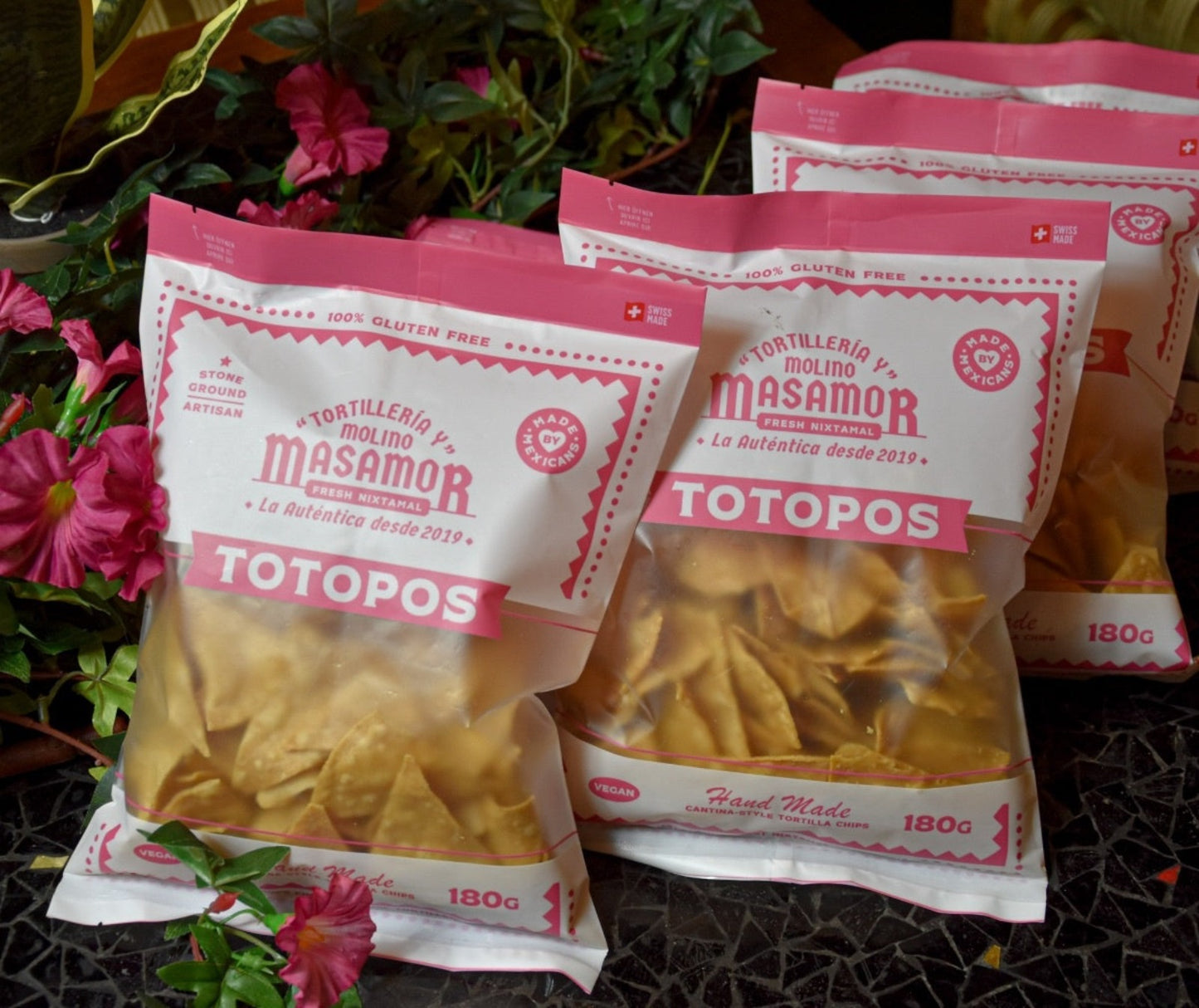 MASAMOR Totopos (Tortilla-Chips) - Gelbe und Blaue Mais - Mexikanische Produkte