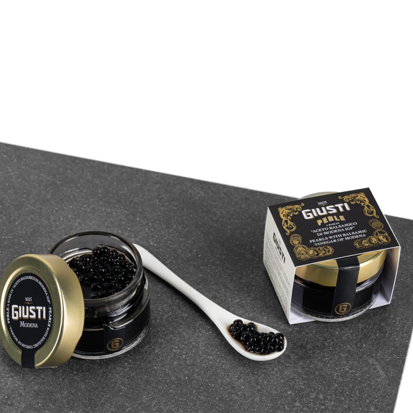 GIUSEPPE GIUSTI Balsamico Perlen:Das schwarze Gold von Modena - 50g