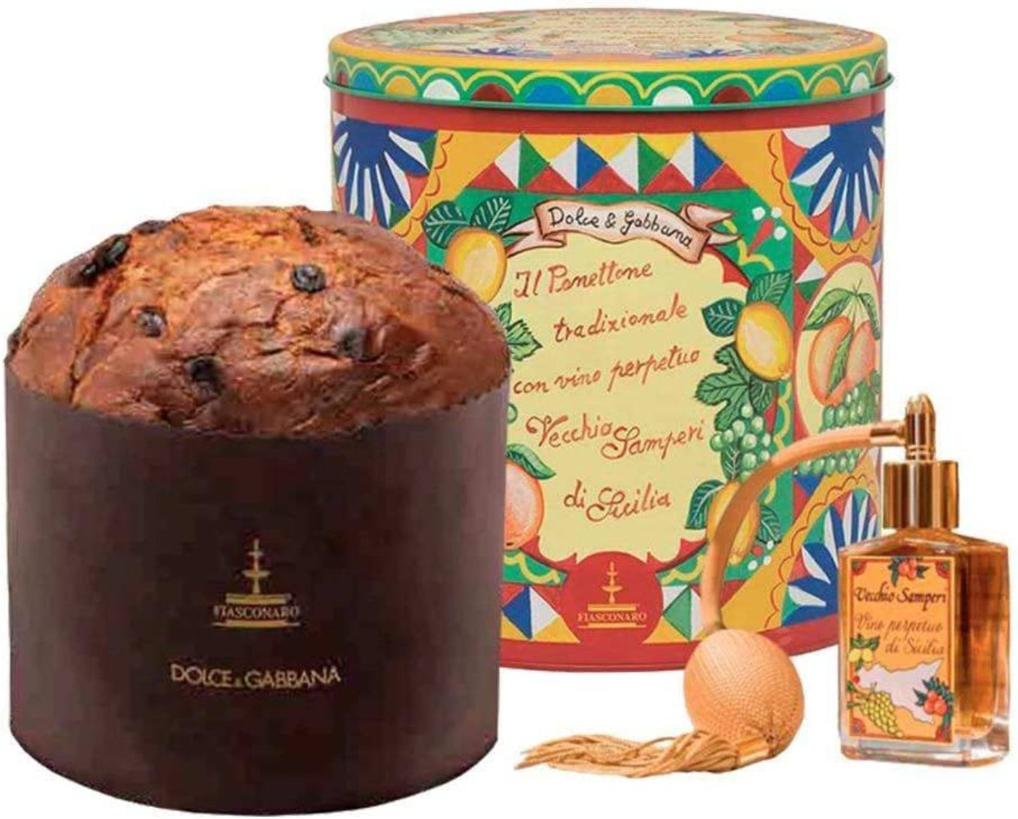 D&G FIASCONARO TRADITIONELLER PANETTONE MIT VECCHIO SAMPERI PERPETUAL WEIN