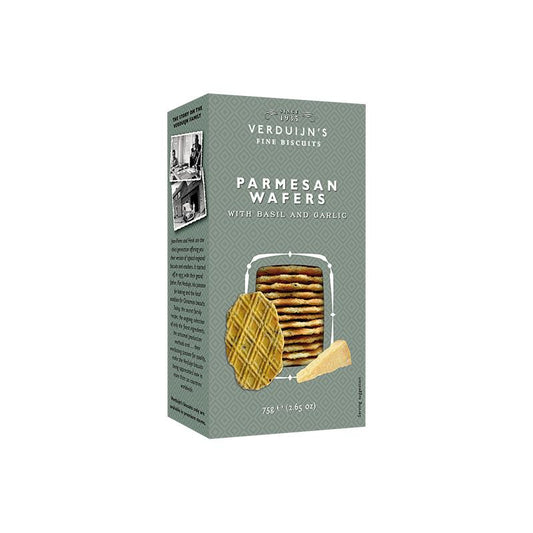 VERDUIJN'S Salzige Waffeln mit Parmesan (75g) | Gourmet-Cracker für Käseplatten