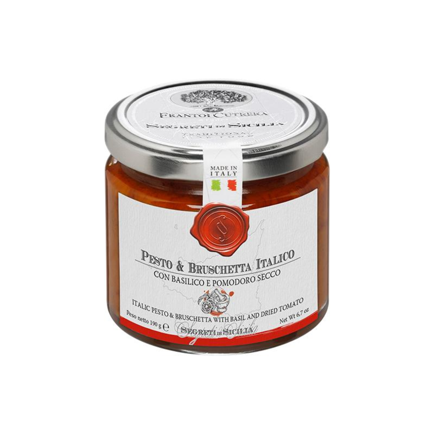 FRANTOI CUTRERA Handgemachtes Pesto: Basilikum & Tomate - 190g