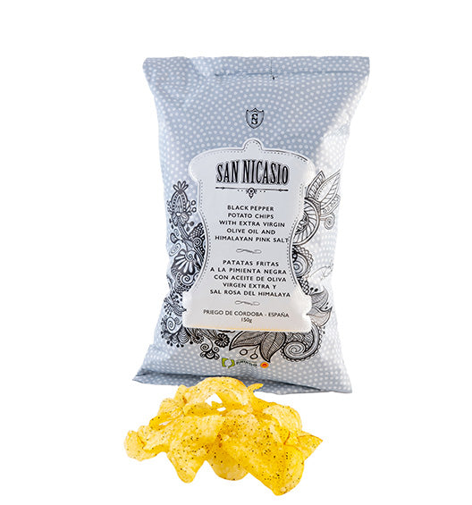 SAN NICASIO Kartoffelchips – Pfeffer - Himalaya Salz -Trüffel -Paprika de la Vera