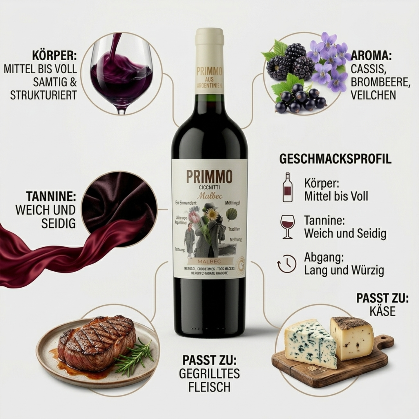 CICCHITTI Primmo Malbec – Traditionelle Eleganz aus Mendoza 75cl.