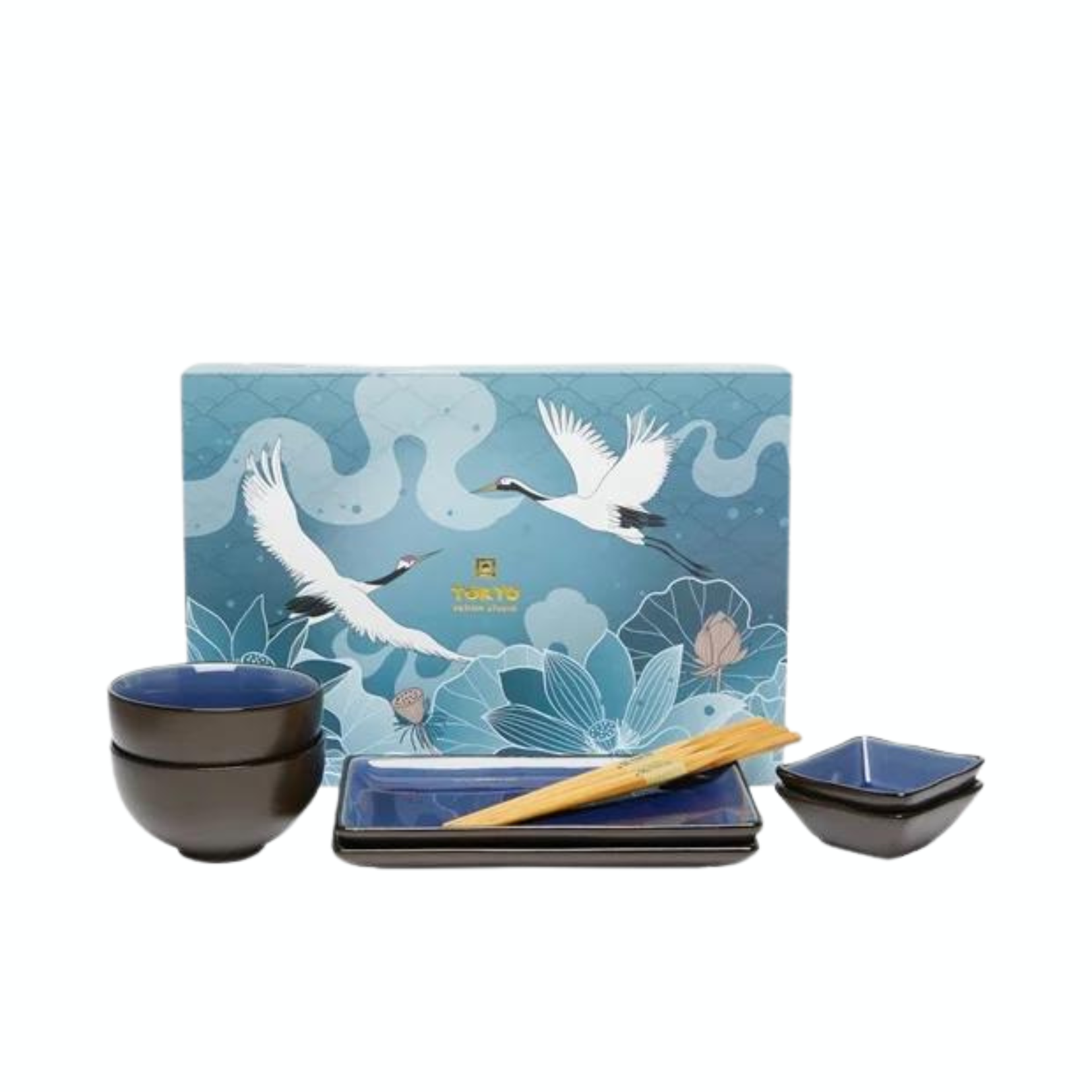 Watenkliy, set di stoviglie giapponesi per sushi in porcellana, 6 pezzi (stile 4
