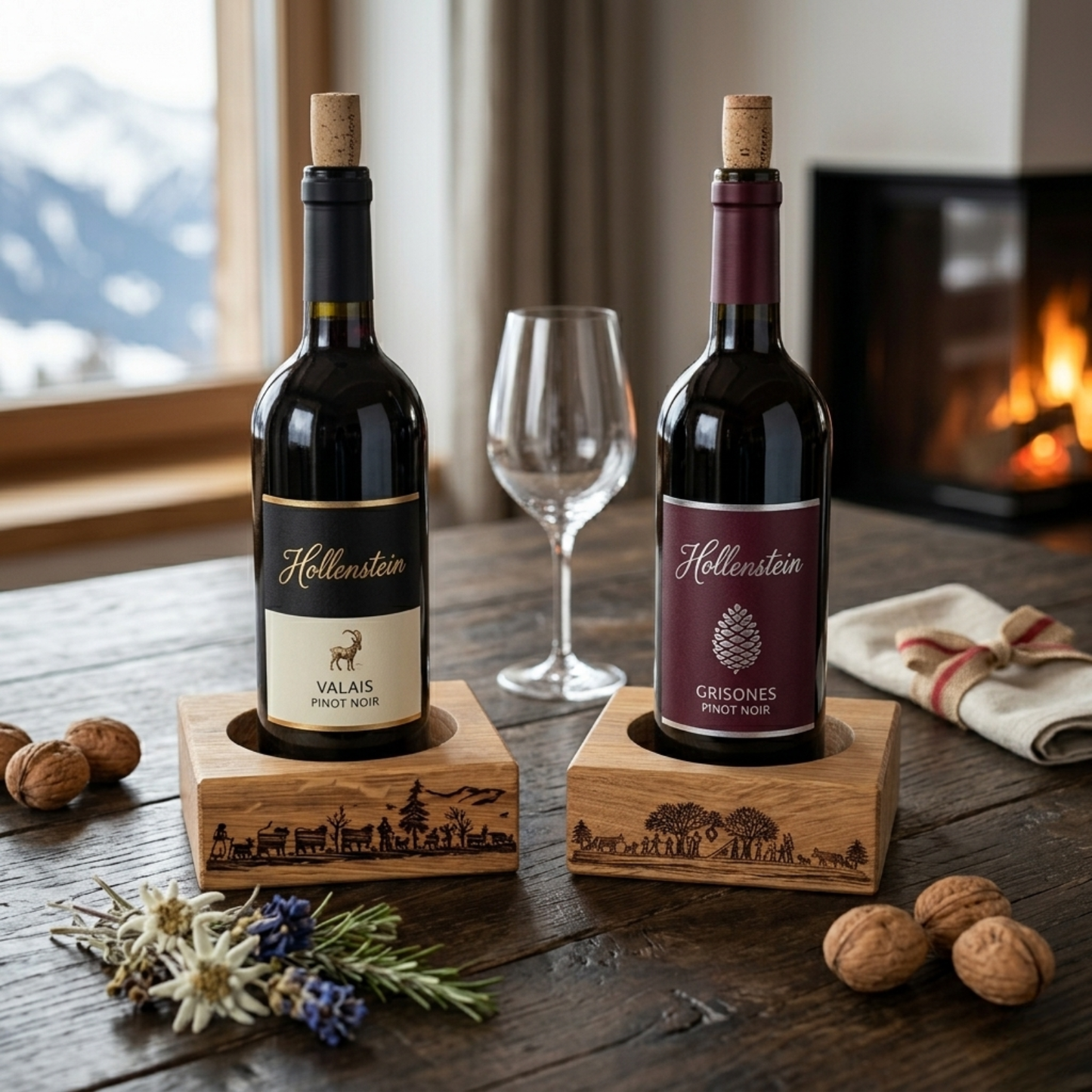 Design-Weinhalter aus Eichenholz – Schweizer Tradition für Ihren Genusstisch