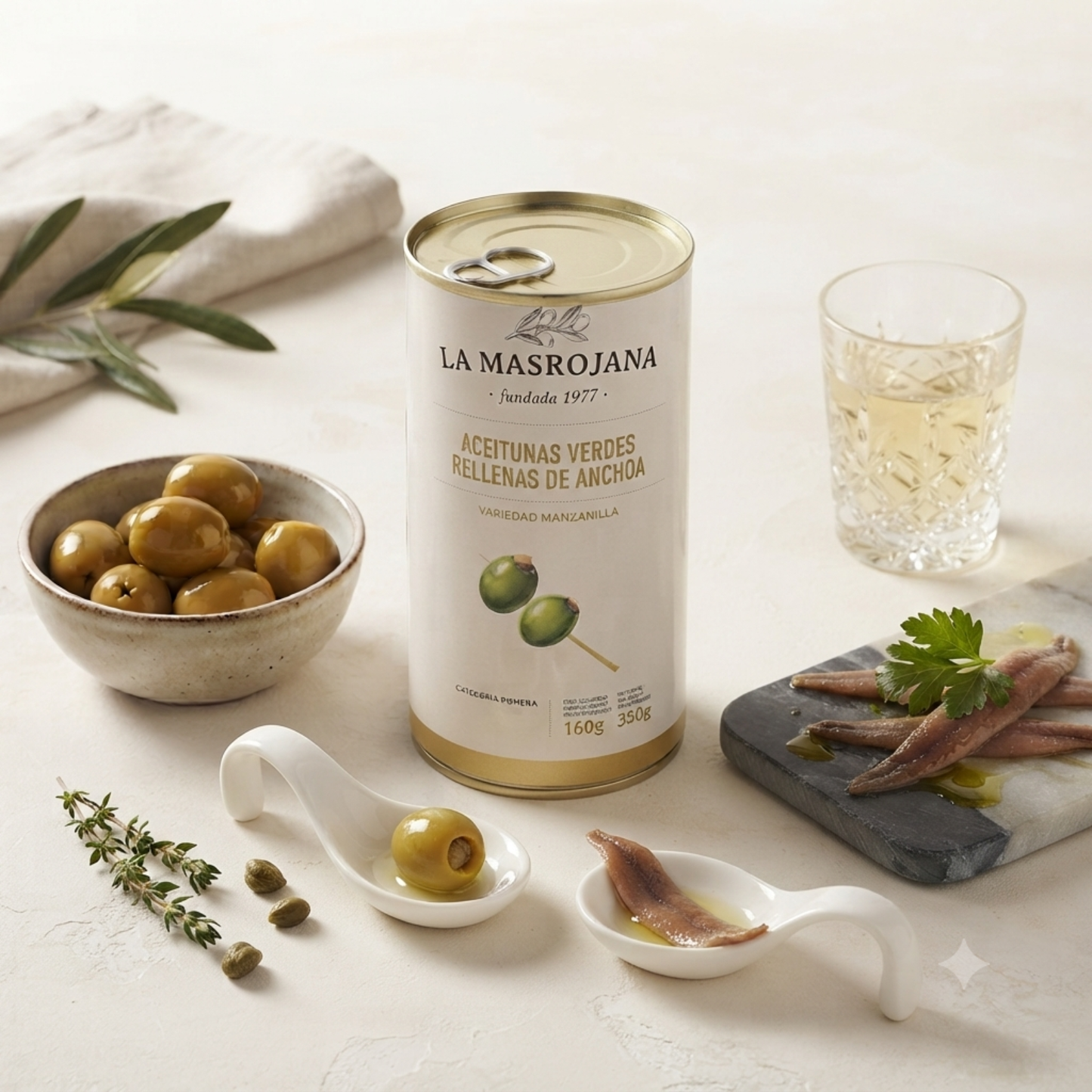 LA MASROJANA Oliven mit Sardellenfüllung 350g