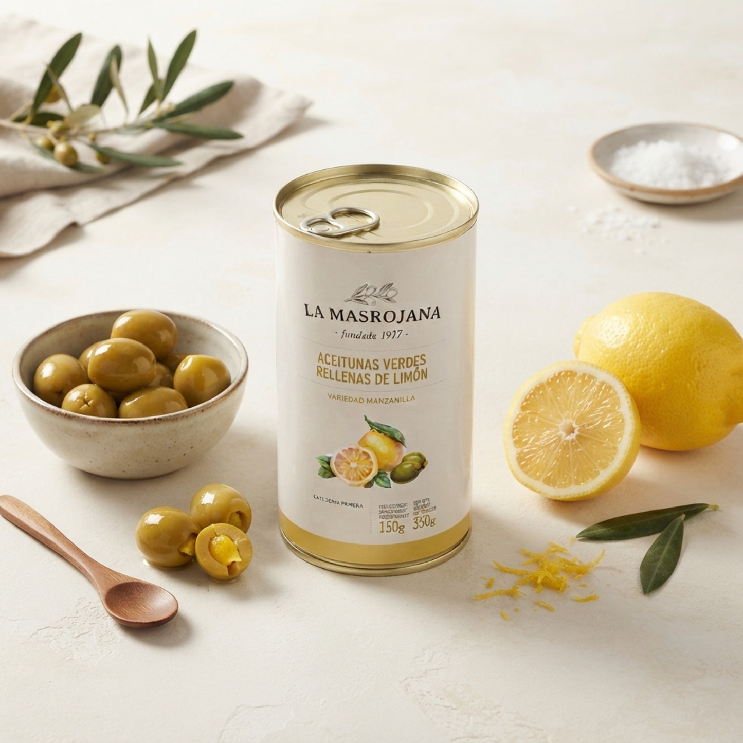 LA MASROJANA Oliven gefüllt mit Zitrone 350g