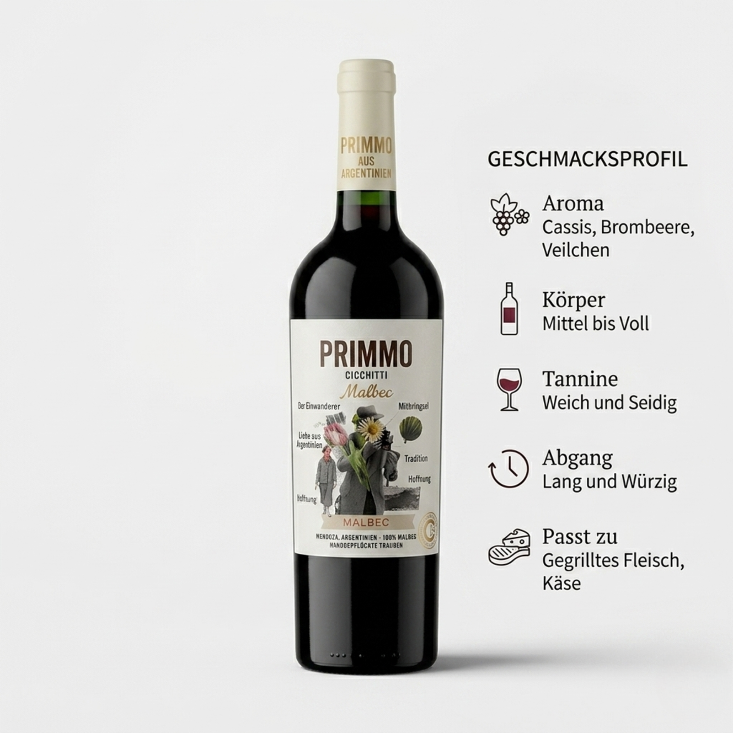 CICCHITTI Primmo Malbec – Traditionelle Eleganz aus Mendoza 75cl.