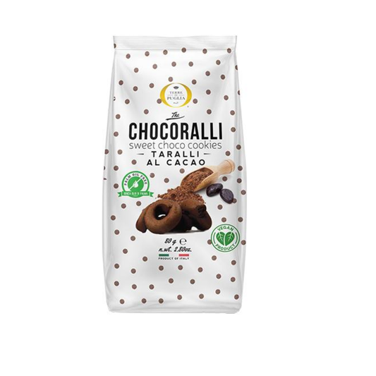 TERRE DI PUGLIA Süße Taralli mit Schokolade (Chocoralli) – 80g