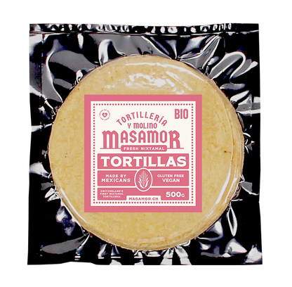 MASAMOR  Gelb und Blau Mais Tortillas G Ø14cm - Ø10cm - Mexikanische Produkte