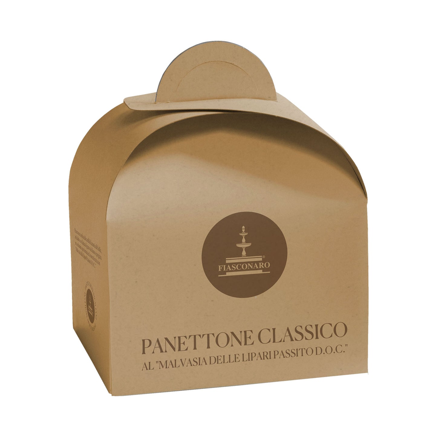 FISCONARO Panettone Classico al "Malvasia delle Lipari Passito D.O.C" mit kandierten Orangen-würfeln und Rosinen - 500g